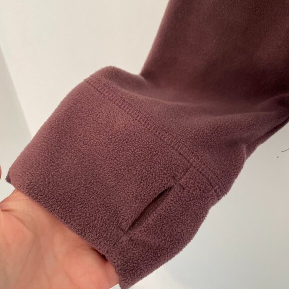 CALVIN KLEIN PERFORMANCE Half Zip Logo Top Purple Fleece 1/2 Zip Crop Sweatshirt - Picture 10 of 15